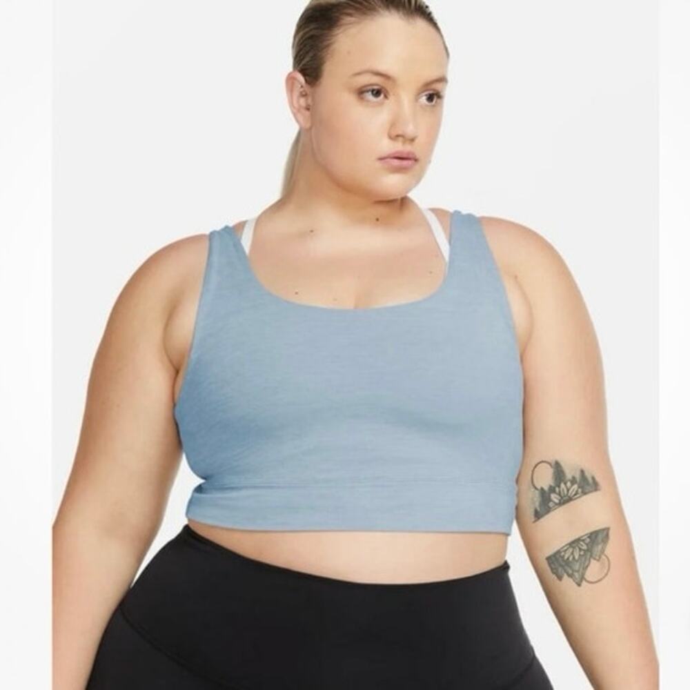 Nike Sky Blue Scoop Sports Crop Bra